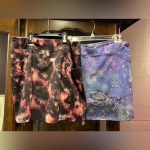 RAD Ryandrew Golf Skirts Women’s Sz M polyester and spandex Tye Dye Lot of 2